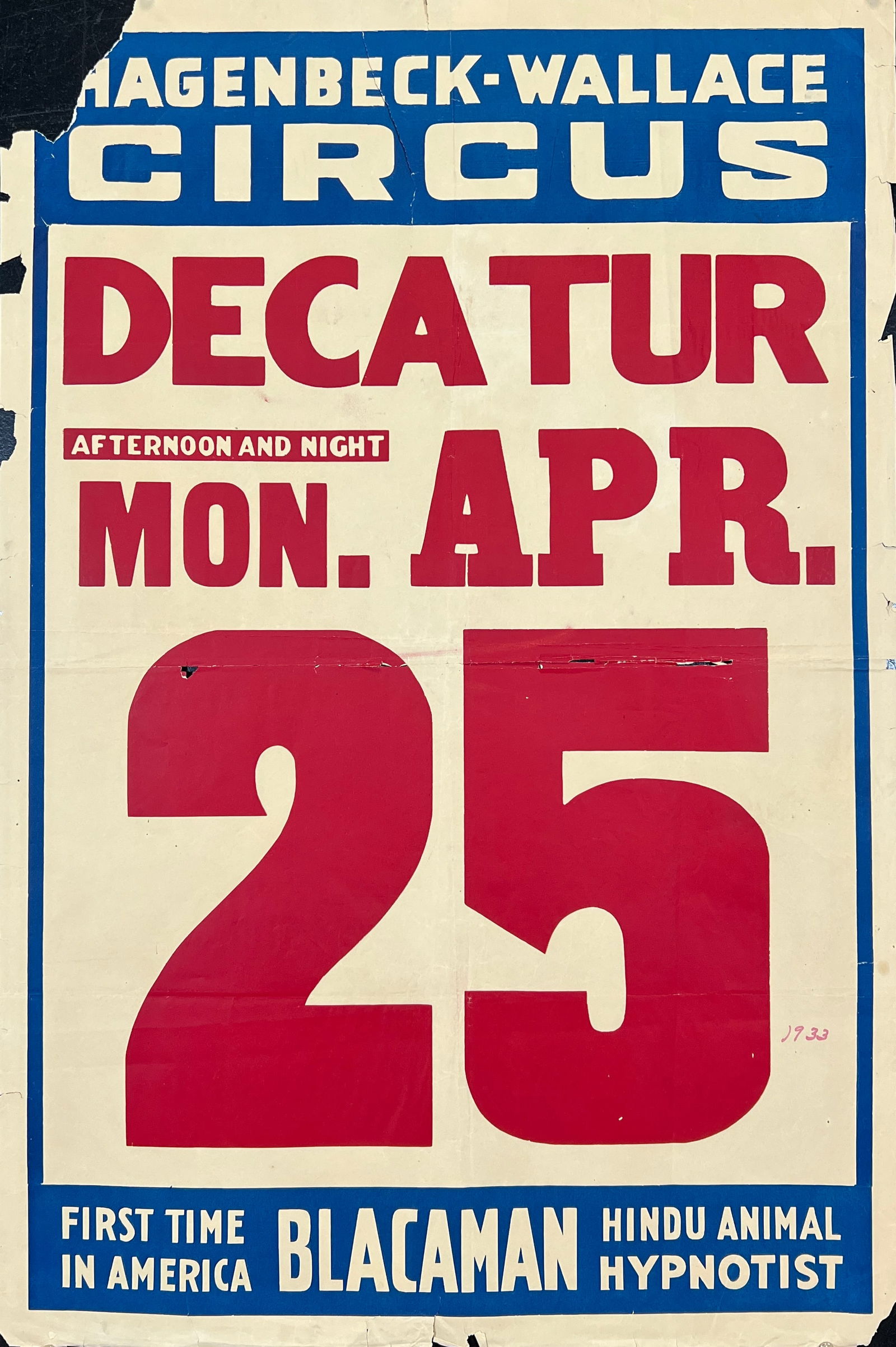 Hagenbeck Wallace Circus Poster - Blacaman (1 of 1)