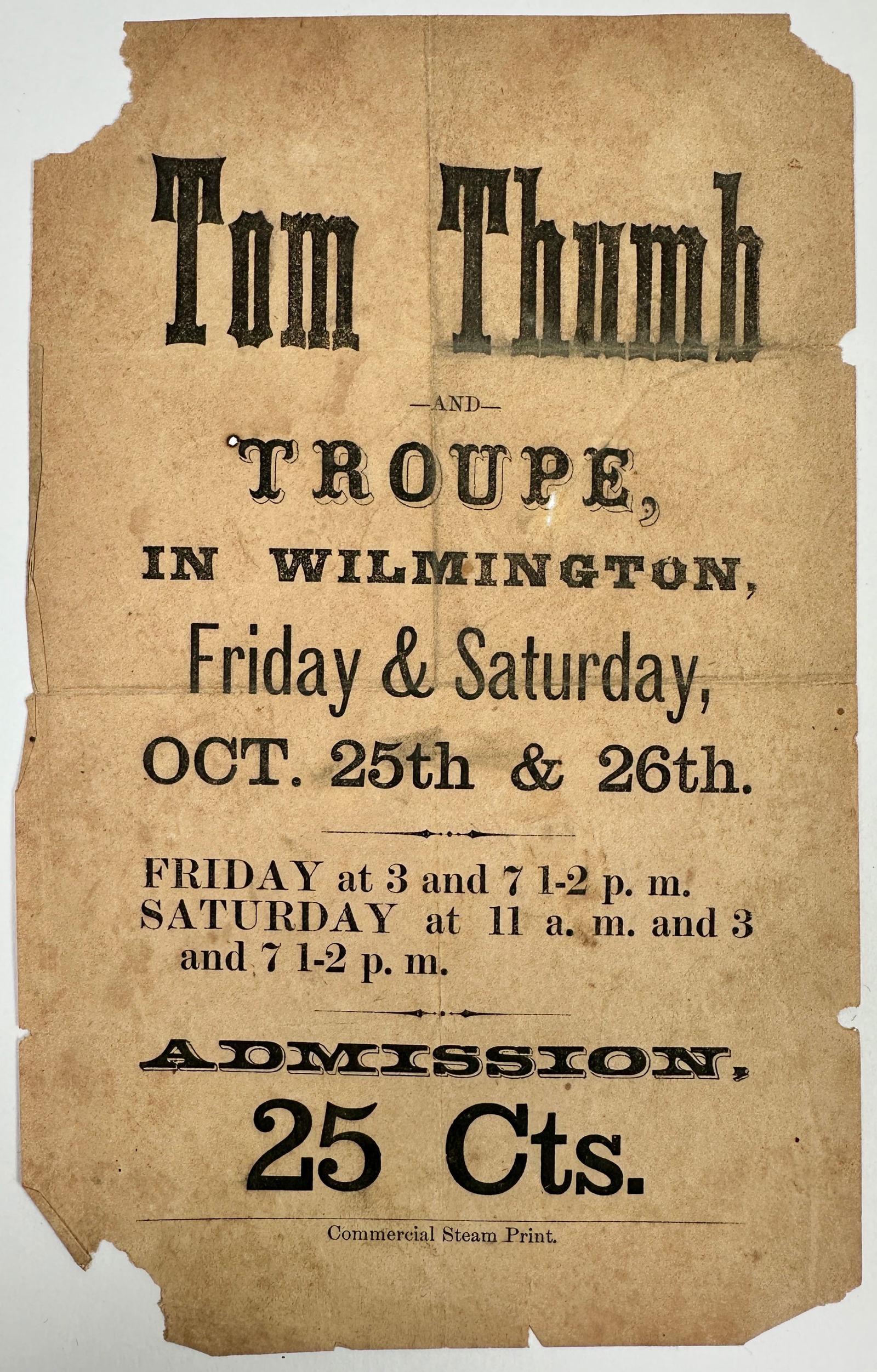 Tom Thumb and Troupe Handbill (1 of 1)