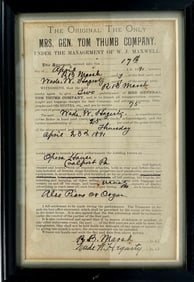Mrs. Gen. Tom Thumb Company Contract