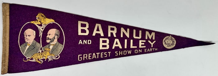 Rare Barnum & Bailey Souvenir Pennant