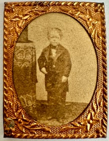 Miniature Locket Portrait Photo of Major Nutt