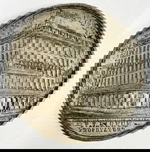 1862 P.T. Barnum's American Museum Medal Token: 1862 P.T. Barnum's American Museum, New York, Souvenir Medal Token. Reverse text: American Museum, New York, Phineas T. Barnum, This Immense Establishment Contains 500,000 Curiosities, Including Birds