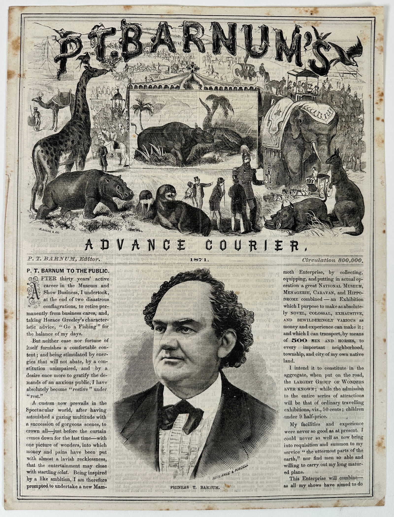 1871 P.T. Barnum Advance Courier (1 of 2)