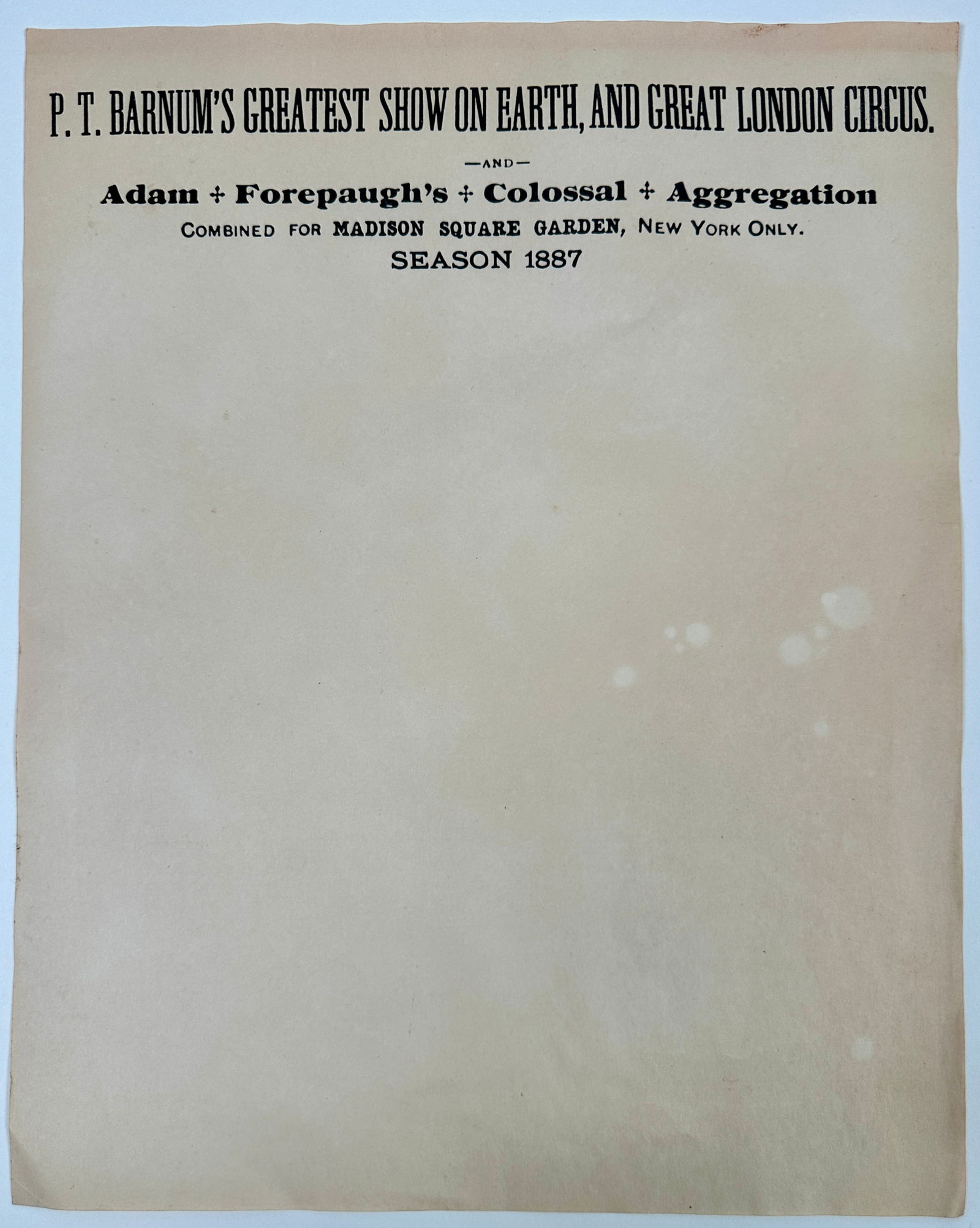 P.T. Barnum - Adam Forepaugh - Madison Square Garden (1 of 1)