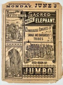 1884 Barnum's Sacred White Elephant - Jumbo Courier