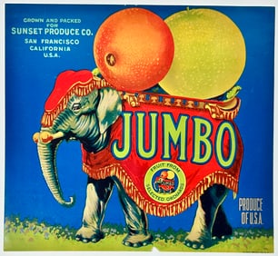 Jumbo Elephant Fruit Label