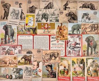 Antique Jumbo, Elephant, Circus Trade Cards