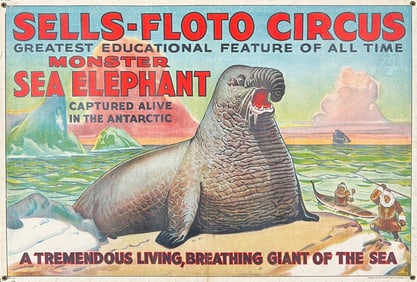 Sells-Floto Circus Poster - Monster Sea Elephant