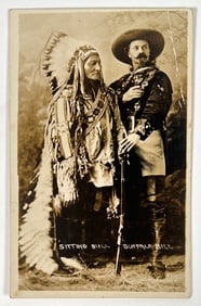 Buffalo Bill with Sitting Bull RPPC