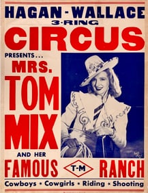 Hagan-Wallace Circus Poster - Mrs. Tom Mix