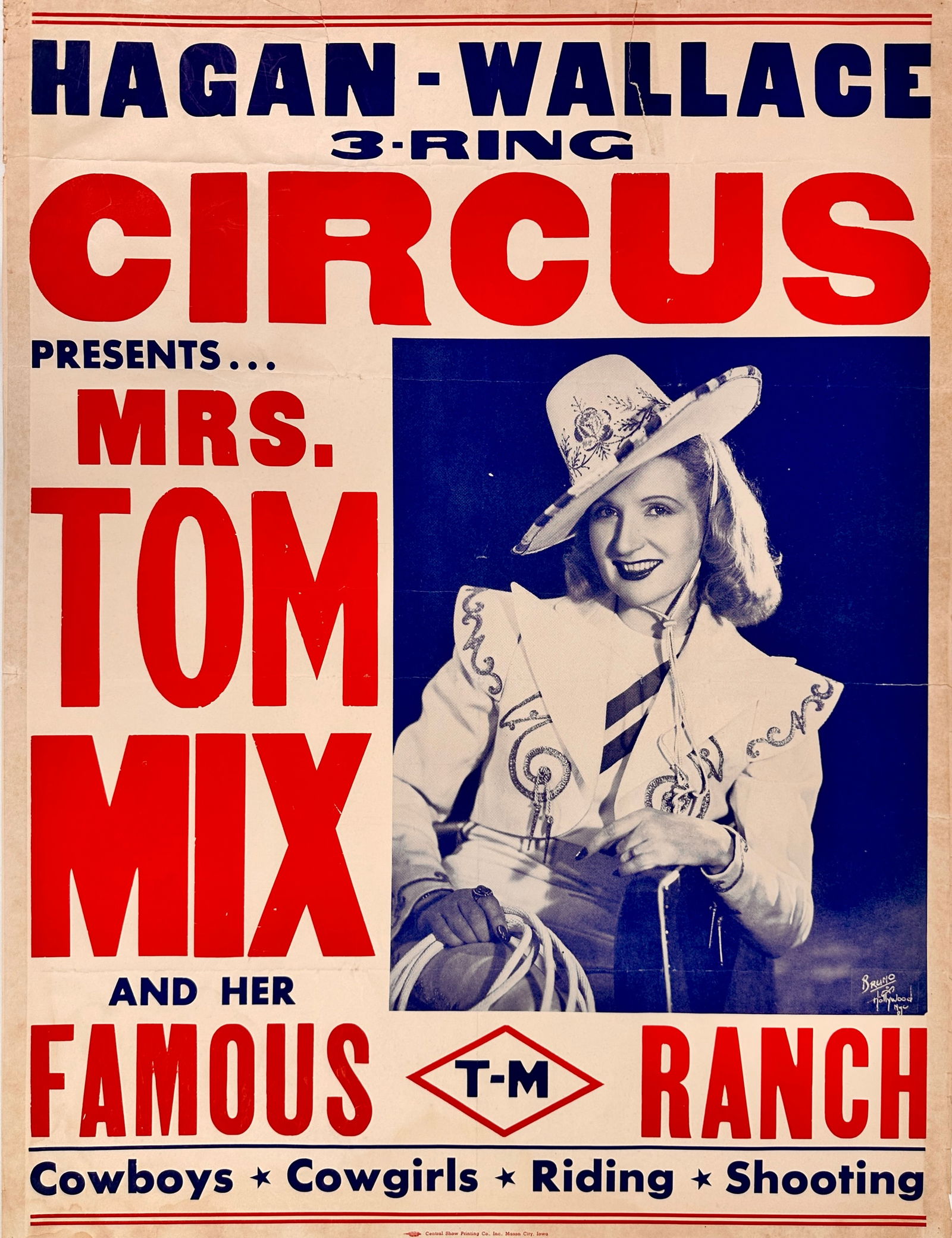 Hagan-Wallace Circus Poster - Mrs. Tom Mix (1 of 1)