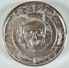 Mermaid No Prey No Pay - Skull Pirate Ship Silver