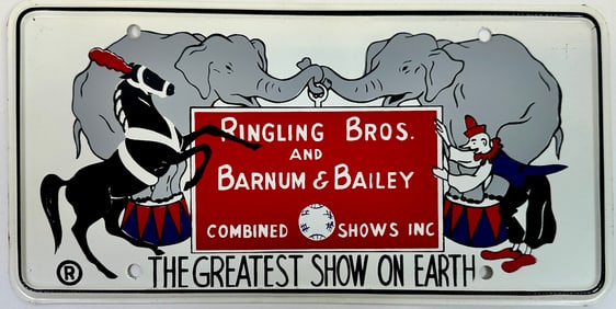 Ringling Bros. Barnum Bailey Circus License Plate
