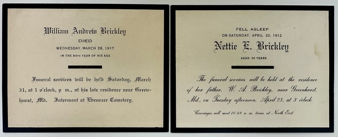 Antique Funeral Announcements