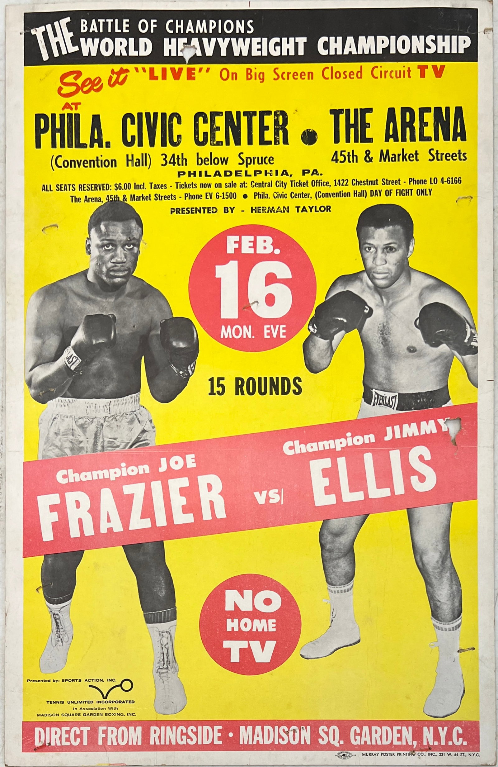 Boxing - Joe Frazier vs. Jimmy Ellis Poster (1 of 1)