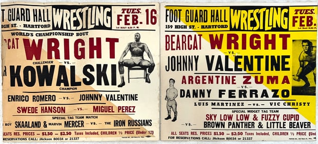 Wrestling - Pair of Vintage Wrestling Posters