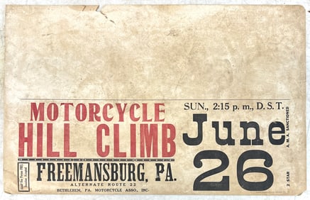 Motorcycle Hill Climb - Freemansburg - Penna