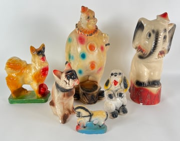Collection of Carnival Chalkware Pieces