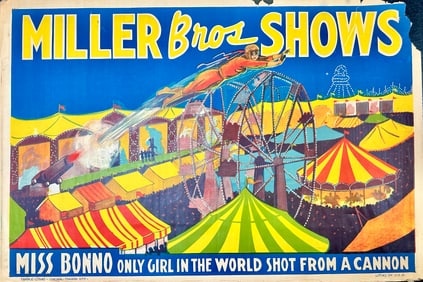 Miller Bros. Shows Poster - Miss Bonno