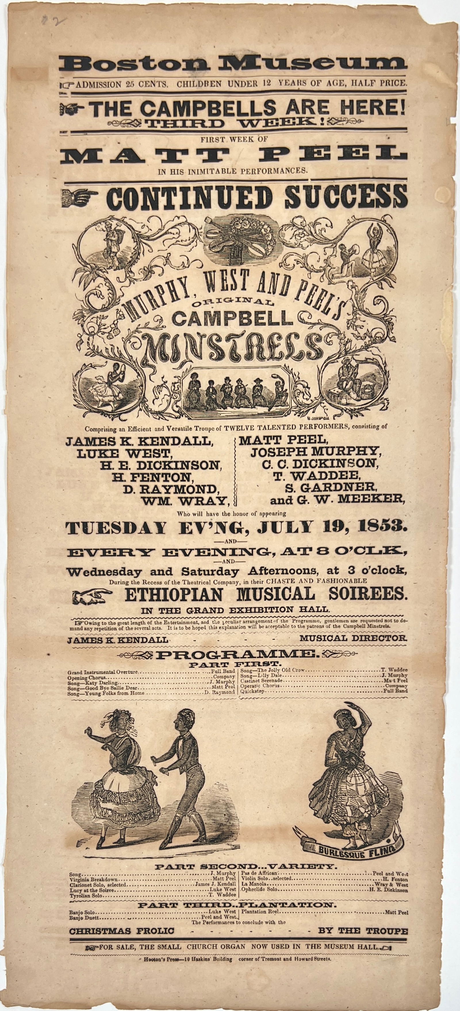 Murphy, West & Peel's Minstrels Broadside Poster (1 of 1)