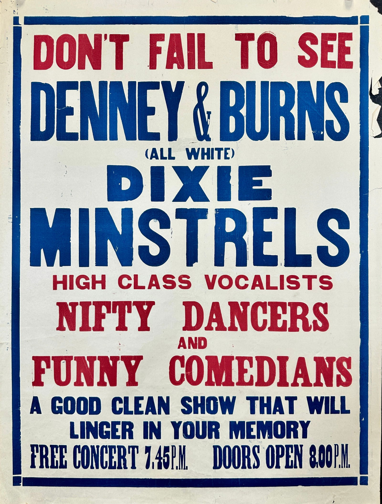 Denney & Burns Dixie Minstrels Posters (1 of 1)