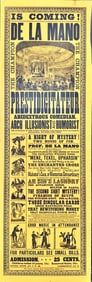 De La Mano Prestidigitateur Magic Broadside Poster