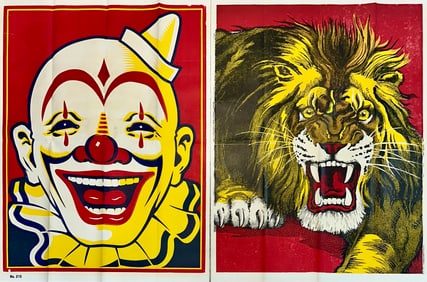 Clown and Lion Stock Circus Posters