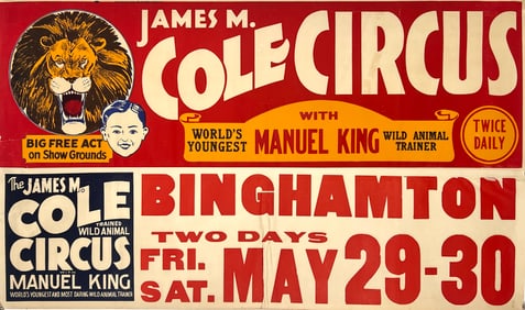 James M. Cole Circus Poster