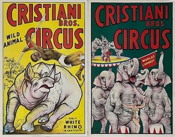 CRISTIANI BROS TWO ORIGINAL CIRCUS POSTERS