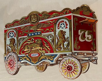 KRAFT FOODS CIRCUS USA FOIL EMBOSSED GROCERY STORE DISPLAY DIE-CUTS
