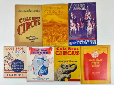 COLE BROS. CIRCUS SEASON ROUTE BOOKS