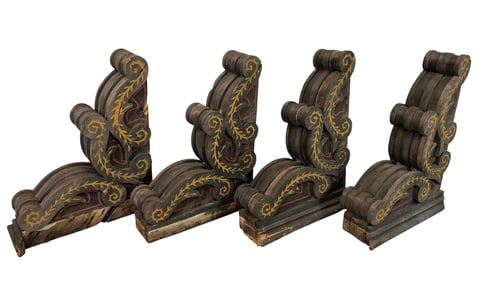 FOUR LARGE CORBELS - ARCHITECTURAL SALVAGE