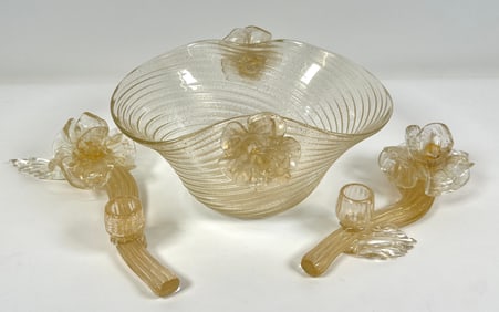 SALVIATI MURANO ART GLASS GARNITURE