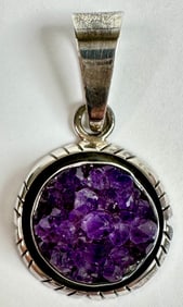 CHARLES ALBERT STERLING SILVER AMETHYST PENDANT