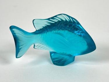 LALIQUE - FRANCE, TURQUOISE DAMSEL FISH