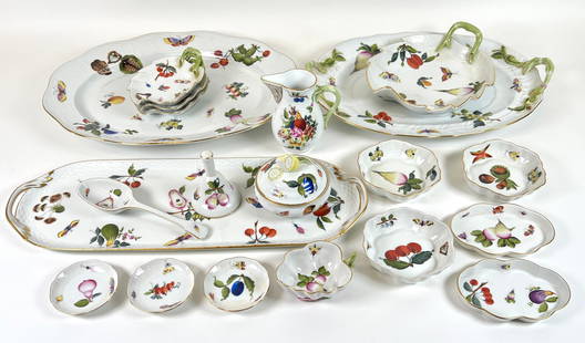 HEREND MARKET GARDEN: HEREND MARKET GARDEN SERVING COLLECTION. INCLUDES SERVING PLATTERS, SUGAR, CREAMER, BELL, LADEL AND MORE. REQUIRES THIRD PARTY SHIPPING/TRANSPORTATION.