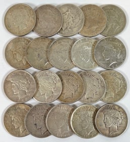 PEACE SILVER DOLLAR ROLL - 20 COINS
