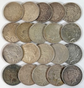 PEACE SILVER DOLLAR ROLL - 20 COINS