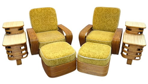 AFTER PAUL FRANKL RATTAN LOUNGE CHAIR SUITE