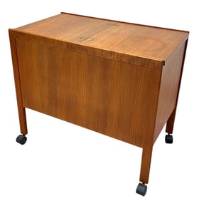 MCM TEAK ROLLING BAR