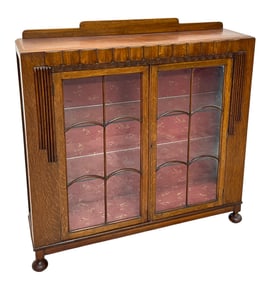 ART-DECO GLASS FRONT BOOK CASE