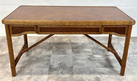 BURLED RATTAN WRITING DESK
