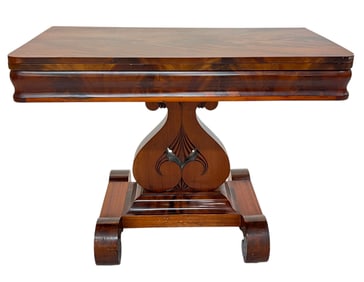 ANTIQUE AMERICAN EMPIRE CARD TABLE