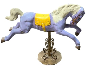 CAST METAL CAROUSEL HORSE