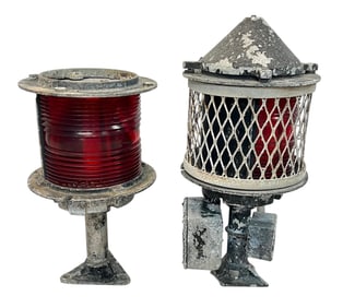 PAIR OF NAUTICAL SIGNAL LAMPS