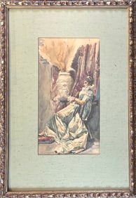 SARAH BERNHARDT - 1900 WATERCOLOR PAINTING