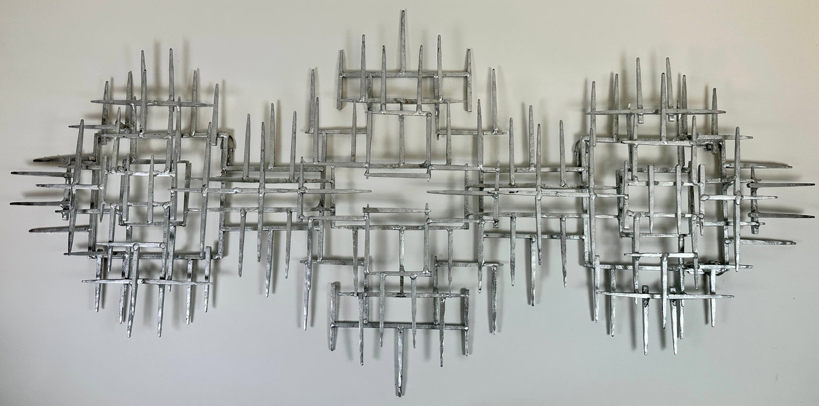 SILVERIZED NAIL WALL ART SCULPTURE (1 of 1)