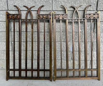 SALVAGED ANTIQUE BRONZE BANK CASHIER GRILLES