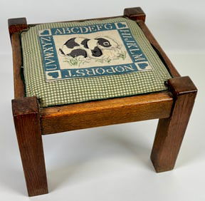 ANTIQUE MISSION OAK FOOT STOOL OR STAND