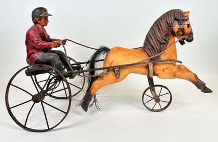 VINTAGE STYLE HORSE WITH DRIVER